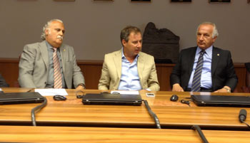 Massimo Caporossi, direttore Banca di Viterbo, Domenico Merlani, presidente Unindustria e Vincenzo Fiorillo v.presidente Banca di Viterbo