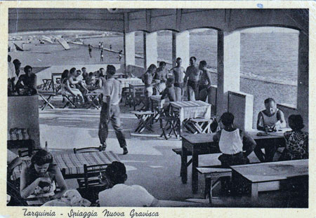 Tarquinia Lido, "Spiaggia nuova Gravisca" nel 1955